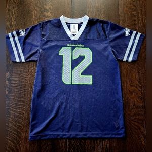 Seattle Seahawks 🏈 Fan 12 Football NFL Jersey Youth Size XL EUC $22